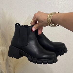 Black Chunky Ankle Boots
